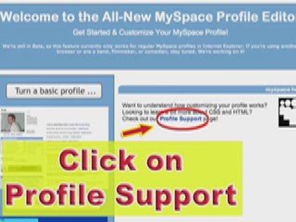 MySpace Help and MySpace Guide: Profile Editor Tutorial