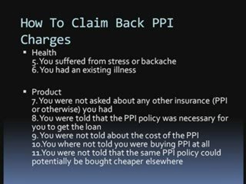 PPI Mis Selling Claim