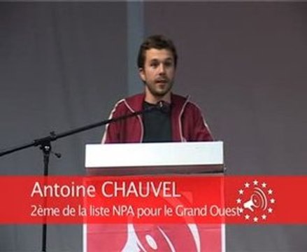 Antoine Chauvel 2ème de la liste NPA Grand Ouest à Nantes