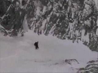 Stage Freeride Damien Albert: Moi dans le déversoir.