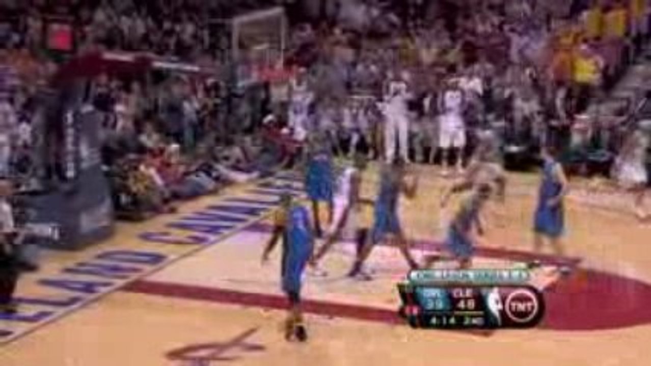 LeBron James drives the lane and draws the defense then find