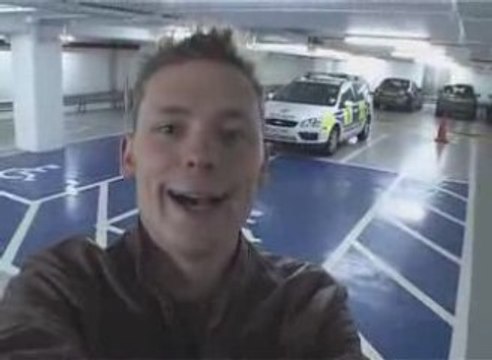 Patrol car hacked with a cell phone, alarms working out loud