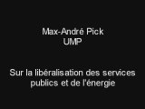 Max-André Pick - libéralisation des services et energies