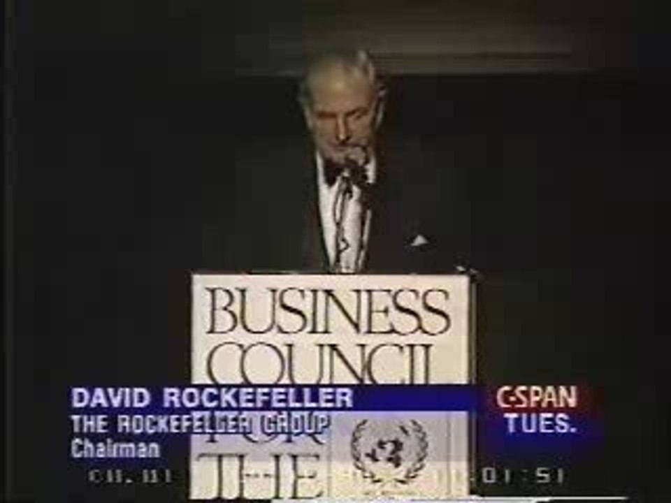David Rockefeller speaks about population control
