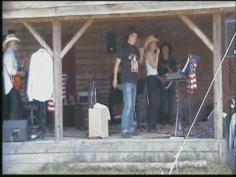 Western village and blue line country