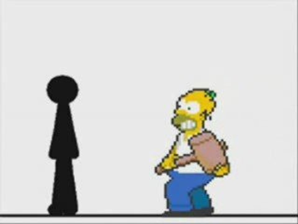 Homer simpson versus pivot stock figure combat très violent.