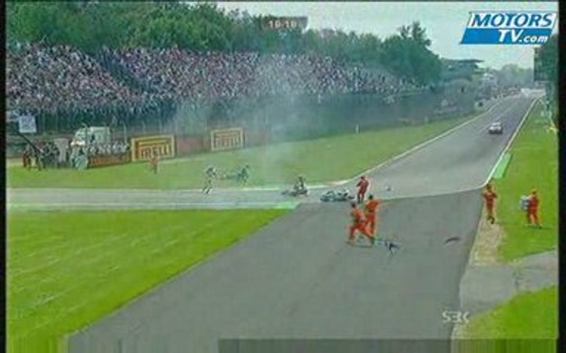 Crash depart Mondial Superbike 2009 Monza