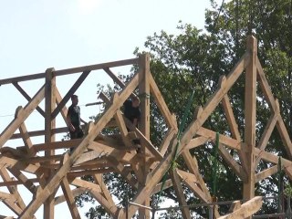 Charpente du Laminoir des Forges de Paimpont: Dernière levée