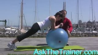Stability Ball Dynamic Plank