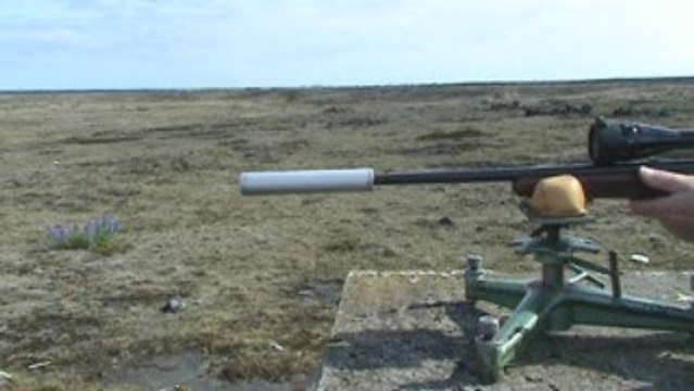 Gun Silencer Video, on cal.22 Rifle in Action