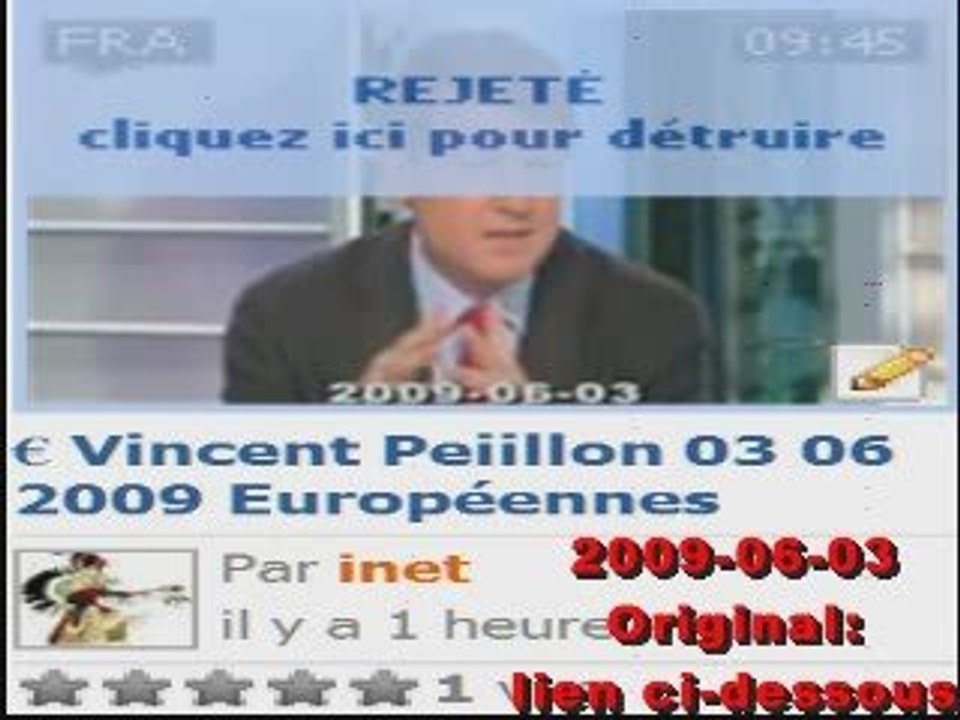 censure de "€ Vincent Peillon 03-06-2009 Européennes"