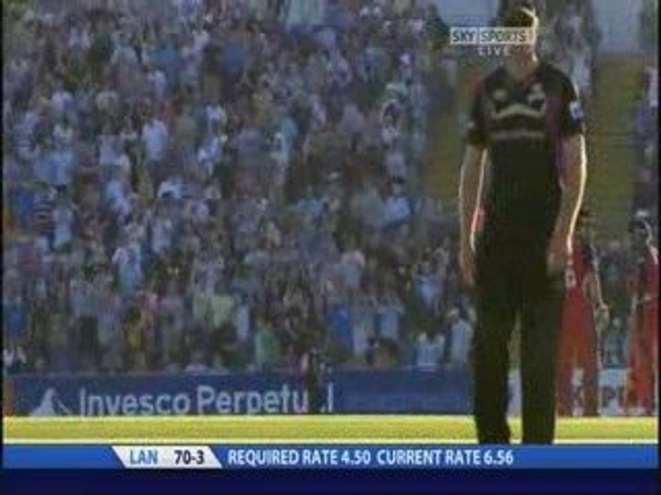Perfectly timed cricket ball strikes a pigeon