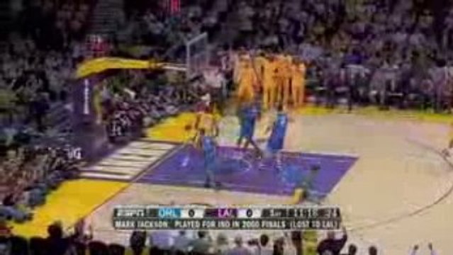 Andrew Bynum throws down the jam in the first quarter of Gam