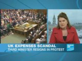 UK expenses scandal: third minister resigns in protest