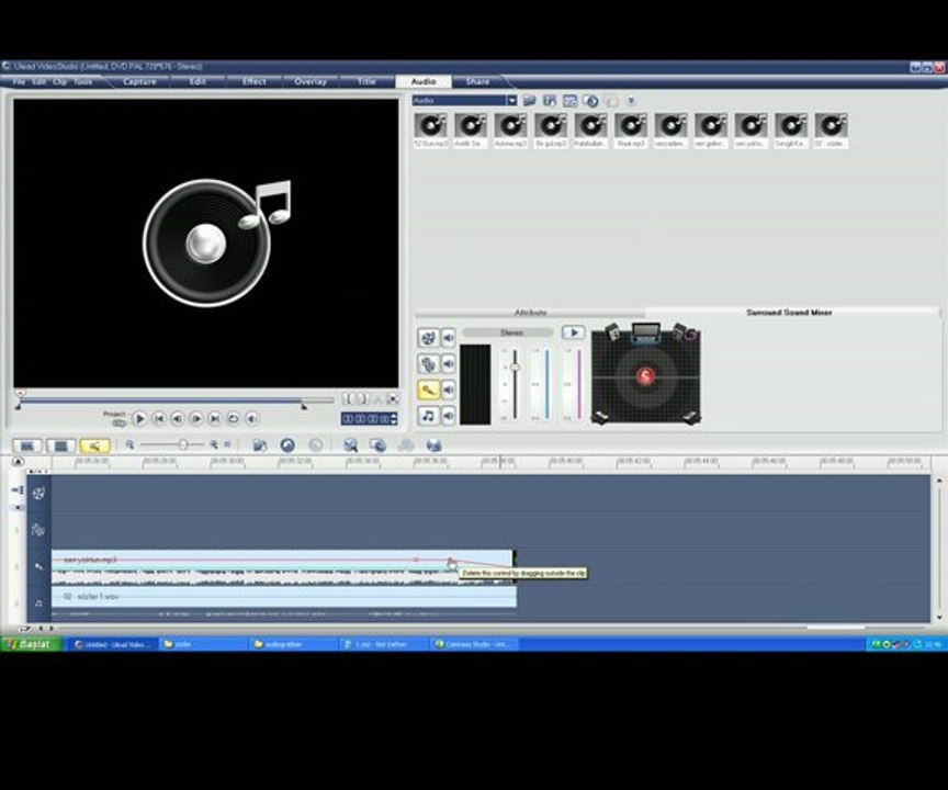 Ulead video stüdio-Ses dosyalarıyla çalışıyorum...