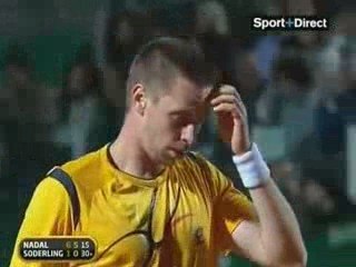 Rome 2009 Nadal/Soderling qui tente de tromper l'arbitre