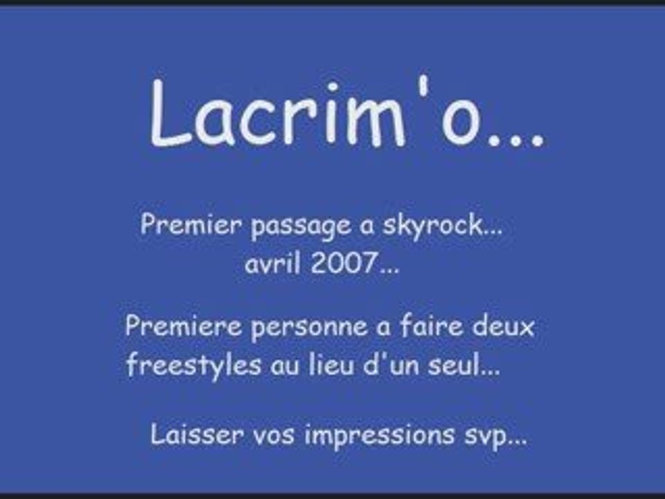 Premier passage a skyrock