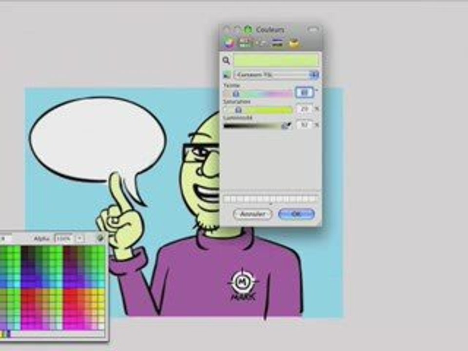 Démonstration "d'encrage numérique" à la tablette graphique