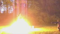 Crossbow Ignites Bonfire Slow Motion