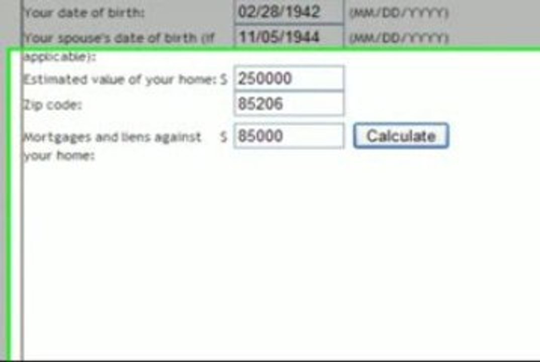 Reverse Mortgage Calculator