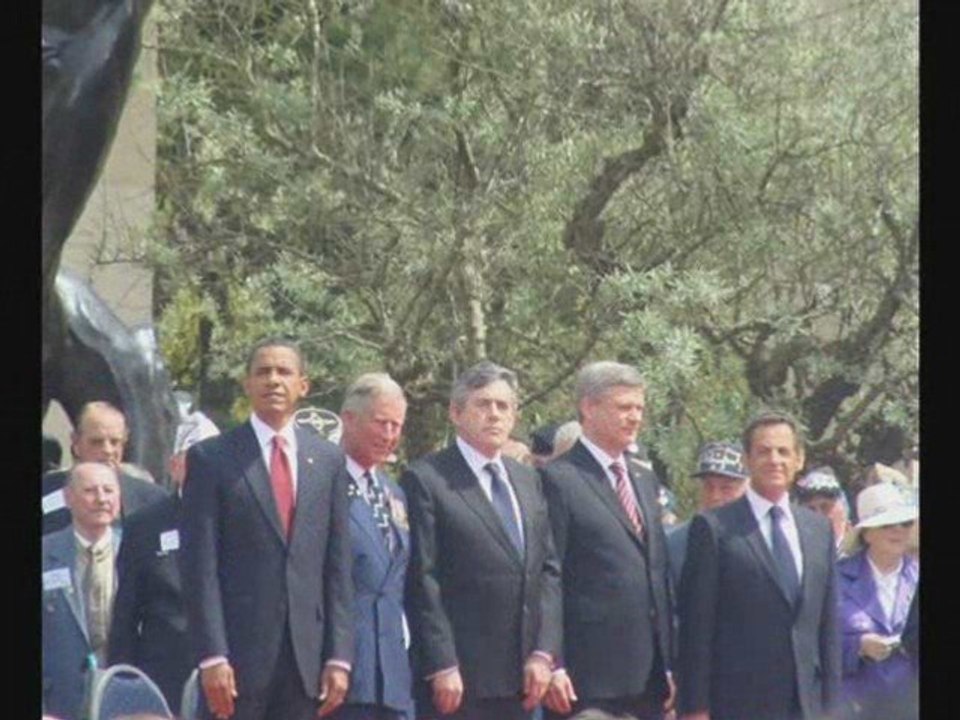 BARACK OBAMA ET NICOLAS SARKOZY A COLLEVILLE SUR MER