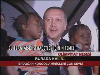 Olimpiyat maskotu Kongolu minikler ve Başbakan