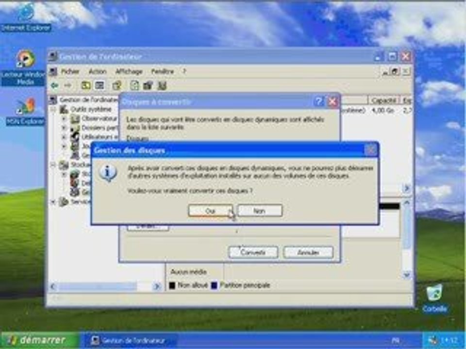 WINDOWS XP/Formation Video - Disque dynamique