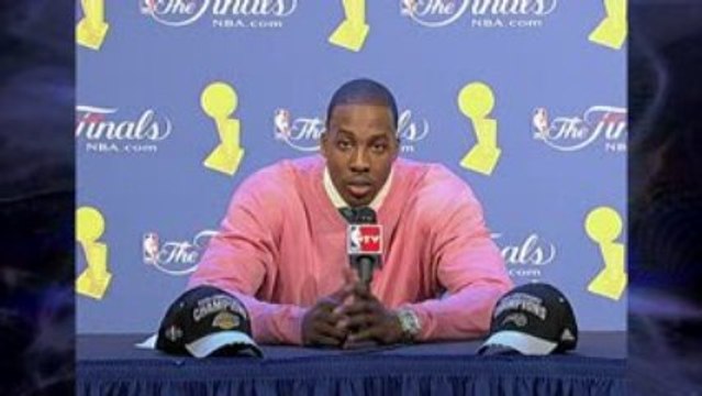 Dwight Howard talks to the media after Tuesday's Game 3 vict