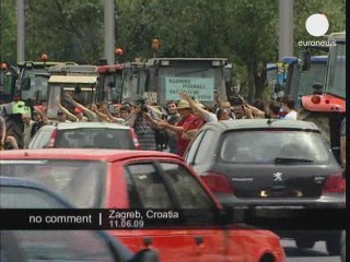 Les Agriclteurs Croates dans les rues de Zagreb