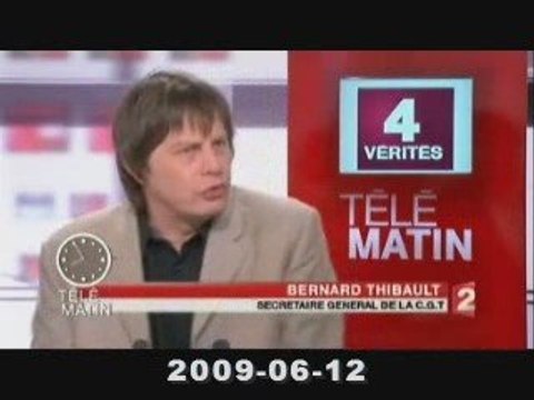 Appel à manifester demain Bernard Thibault CGT 12/06/2009