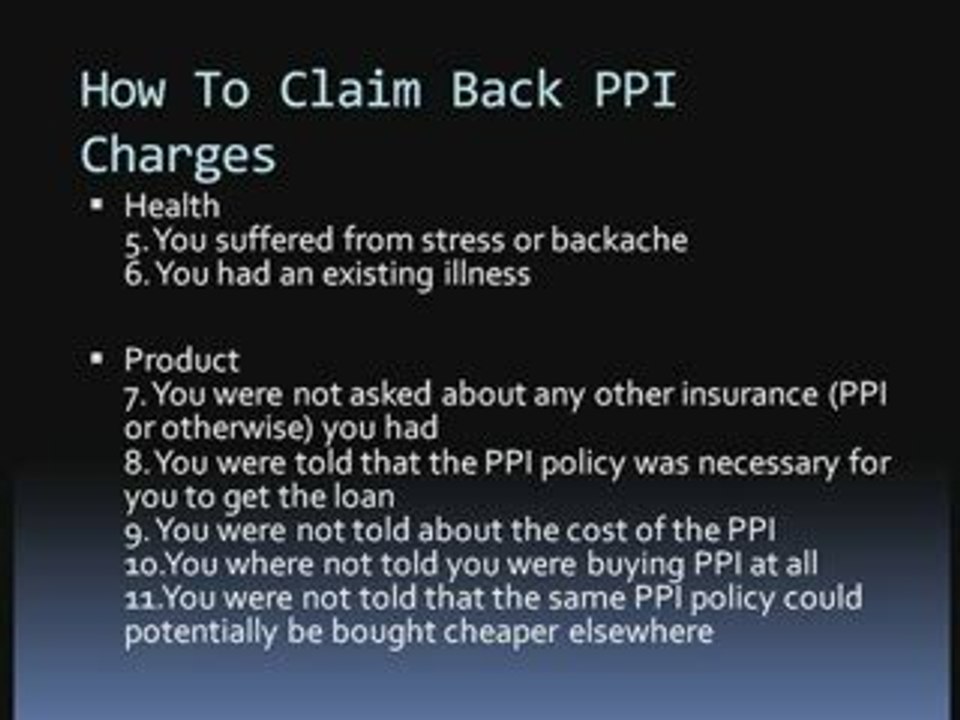 PPI Mis-selling Claim