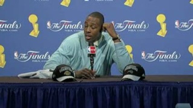 Dwight Howard talks to the media after Thursday's overtime l