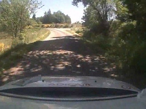 rallye limousin 2009 sortie de route ES6 caméra enbarquée