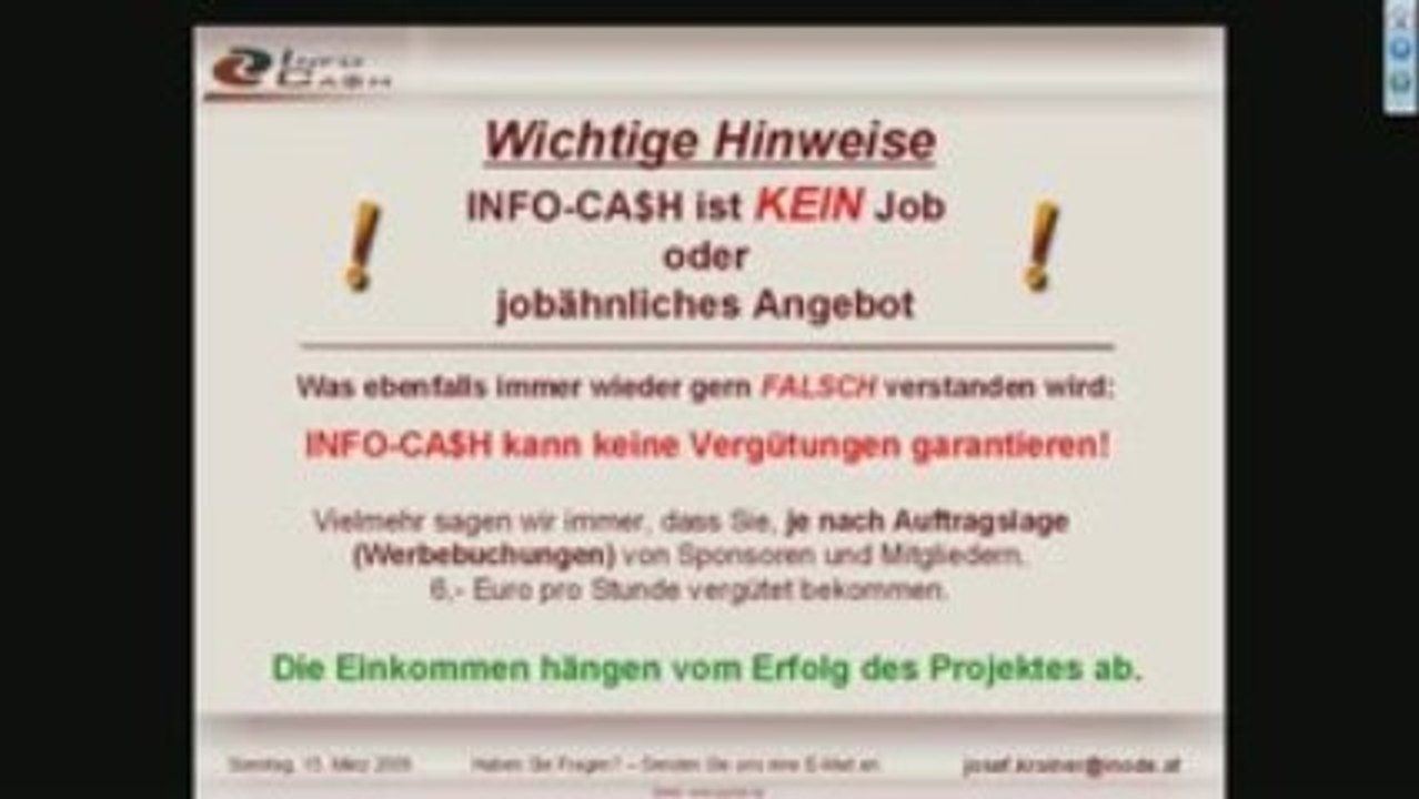 Info-Cash Online-Konferenz Teil 1