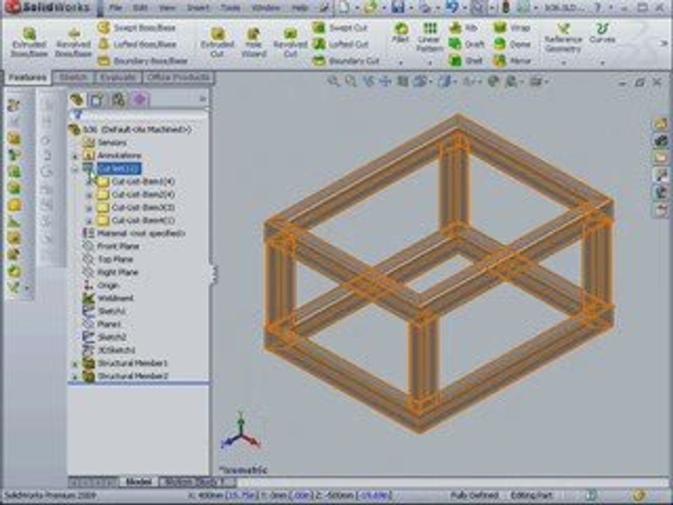 Solidworks 2009  tutorial  Weldment