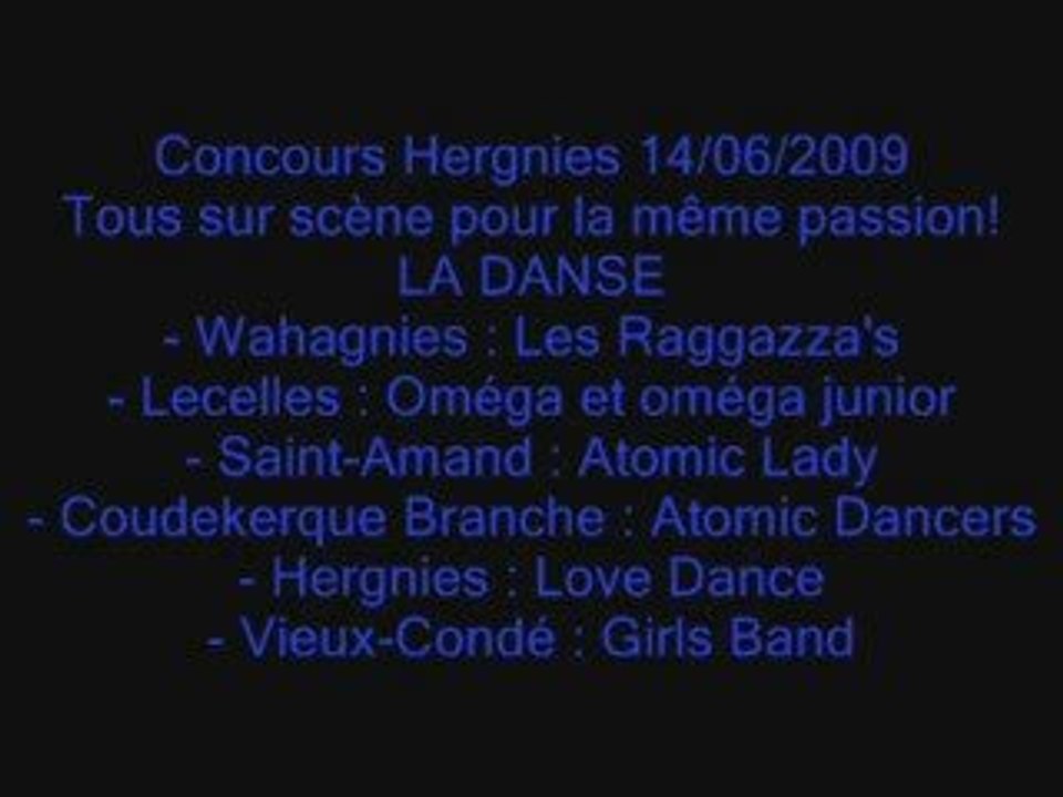 concours d'hergnies 14/06/2009 girls band : tous réunnis