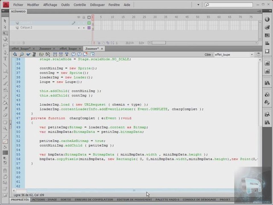 Flash:AS3: effet loupe avec inertie