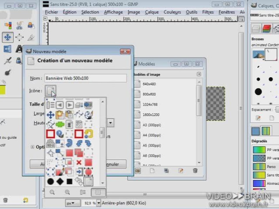 GIMP 2.6 : Créer un modèle de fichier