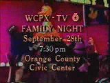 WCPX Orlando Family Night promo 1984 / Movie bump-in