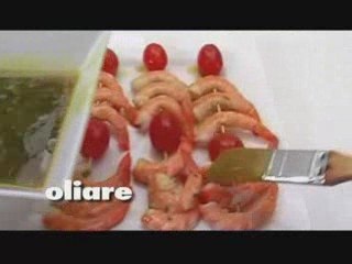 Kebab di gamberetti rosa al forno