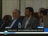 Iran govt.says enemies behind riots