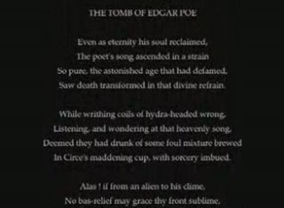 le tombeau d'Edgar Poe