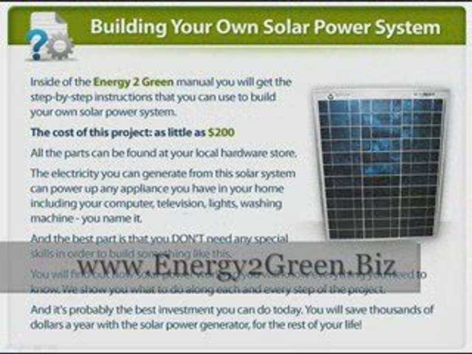 Energy 2 Green Reviews Your Own Solar Wind Power System