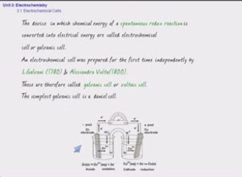 CBSE (Chemistry): Electrochemistry - Electrochemical Cells (