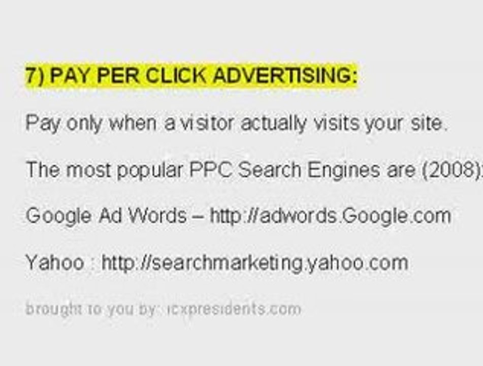 Internet marketing how to get free visitor traffic