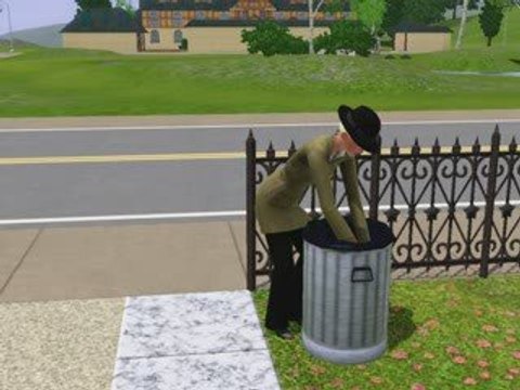 Sims 3 - fouille les poubelles