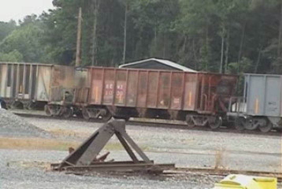 Rock train switching into the yard