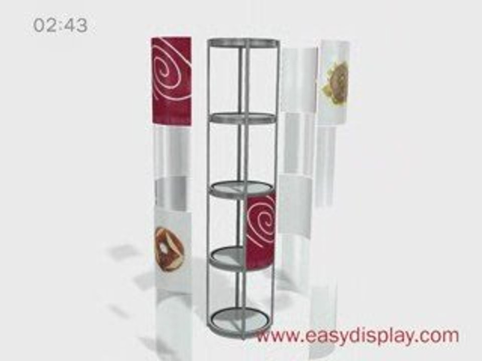 Anziehende säule vitrine für werbemittel